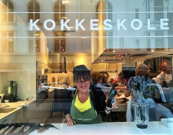 Writer Marie Goff at the All About Cooking school in Denmark for a Taste of Hygge