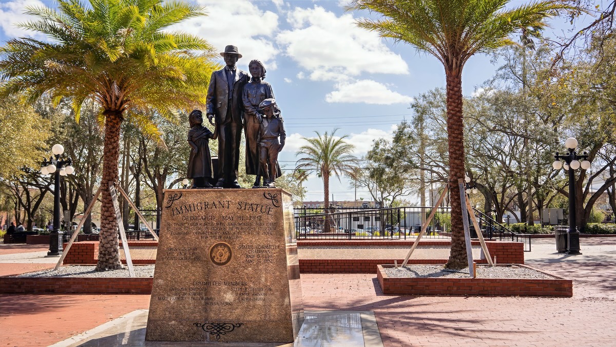 Immigrant Statue in Centennial Park Ybor City