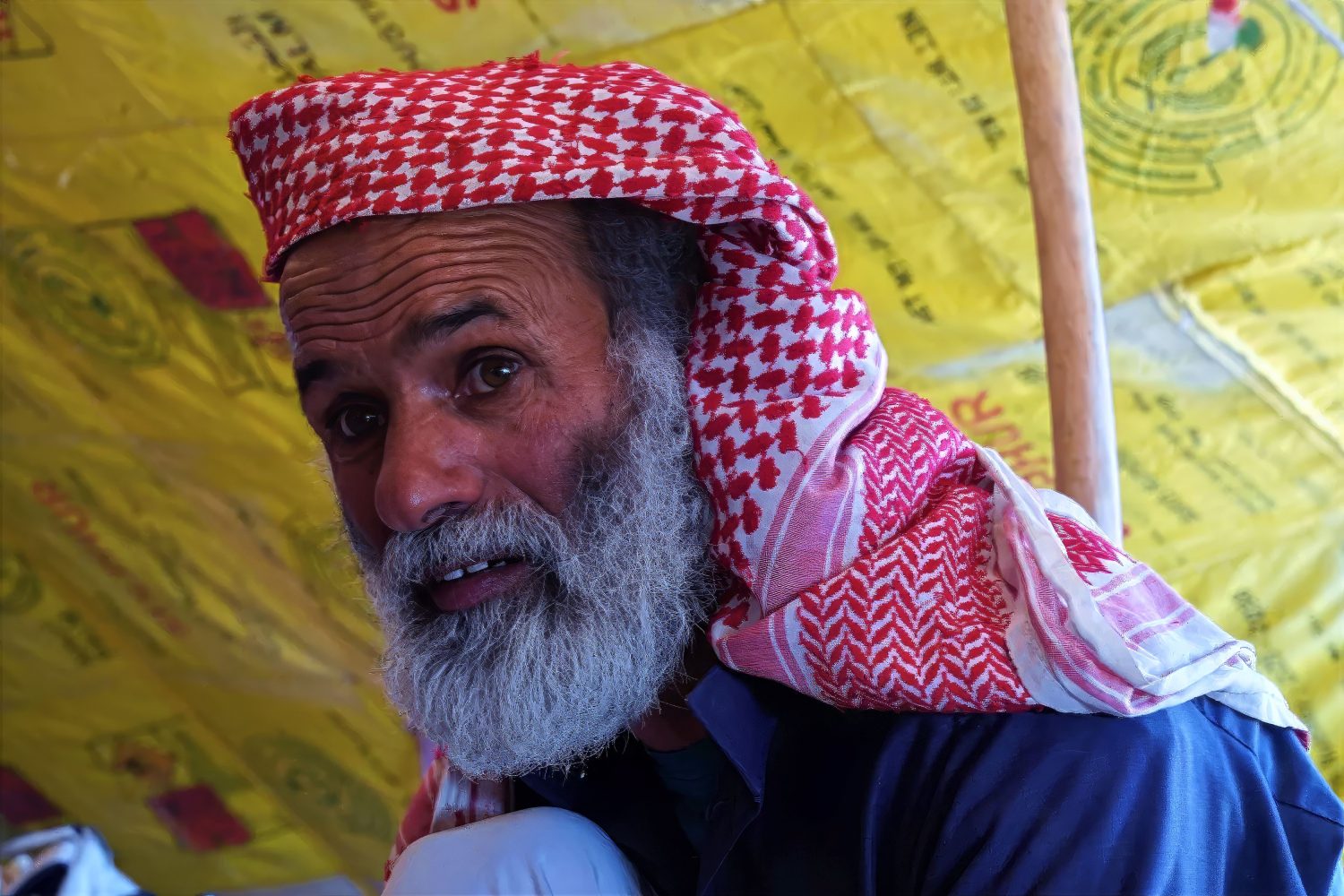 Bedouin hosts guests at his home in the Wadi Rum, Jordan