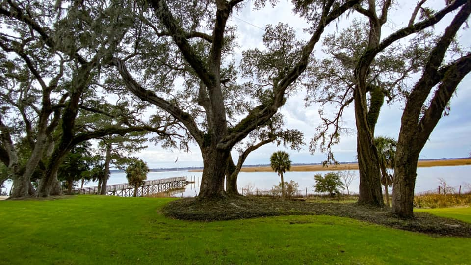 Winyah Bay from the porch at Hobcaw House Winyah Bay from the Hobcaw House at Hobcaw Barony