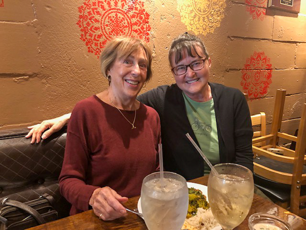 Diana Hunt and Marie Goff at Taj Aiken Indian Cuisine