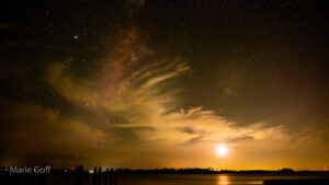 Stars above lake