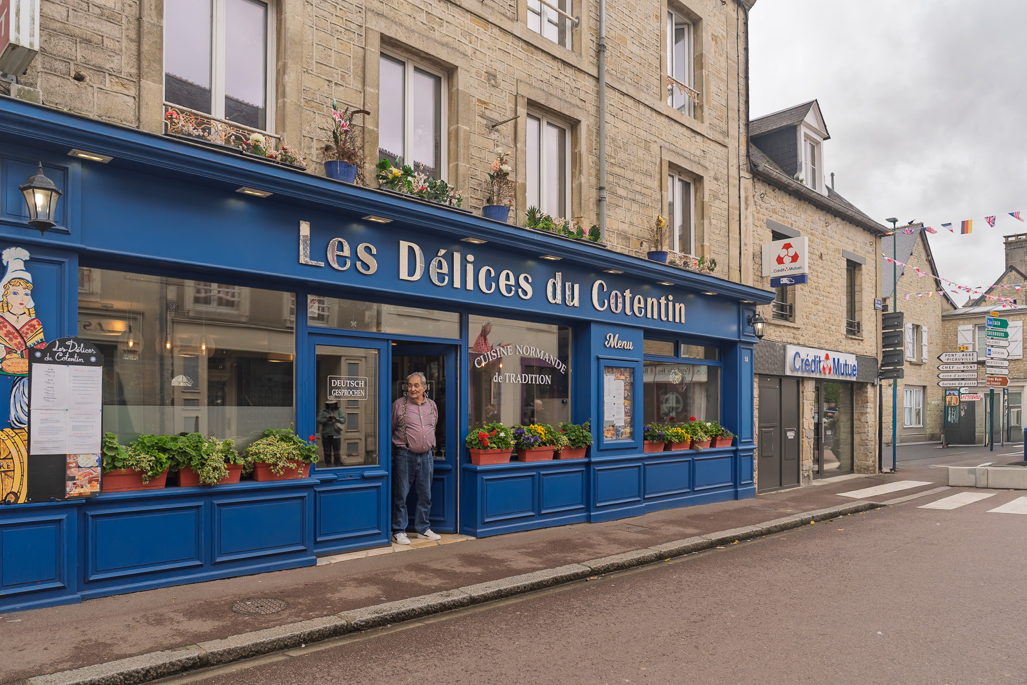 Restaurant in Sainte-Mère-Église on the anniversary of D-Day