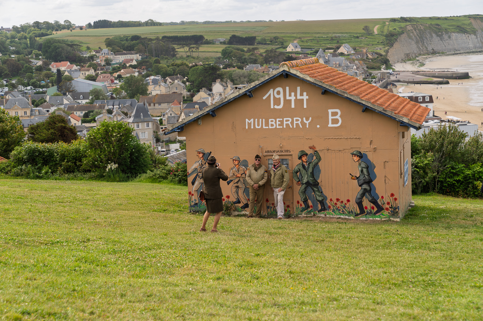 Reenactors at Arromanches on the anniversary of D-Day