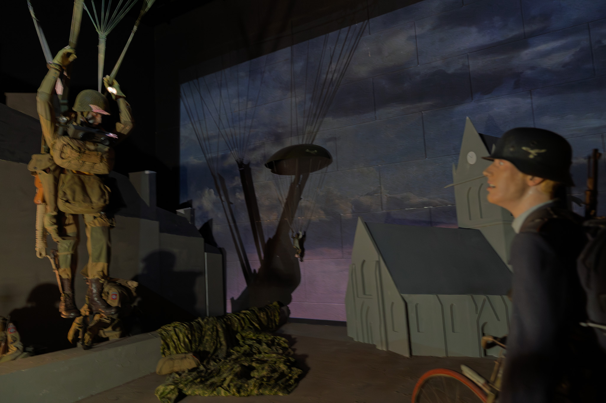 Paratrooper and German display at the Airborne Museum
