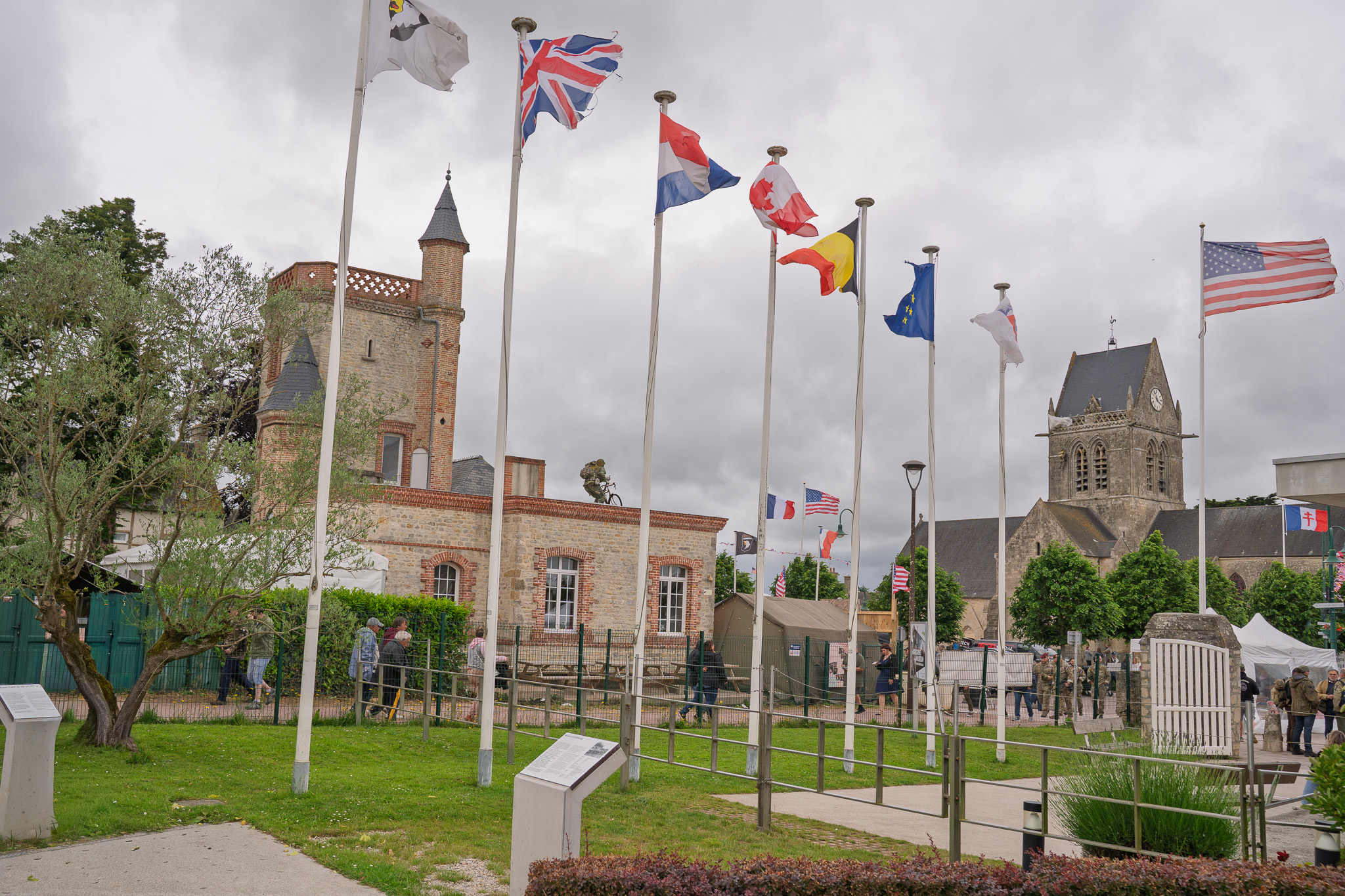 Flags at Sainte-Mère-Église
