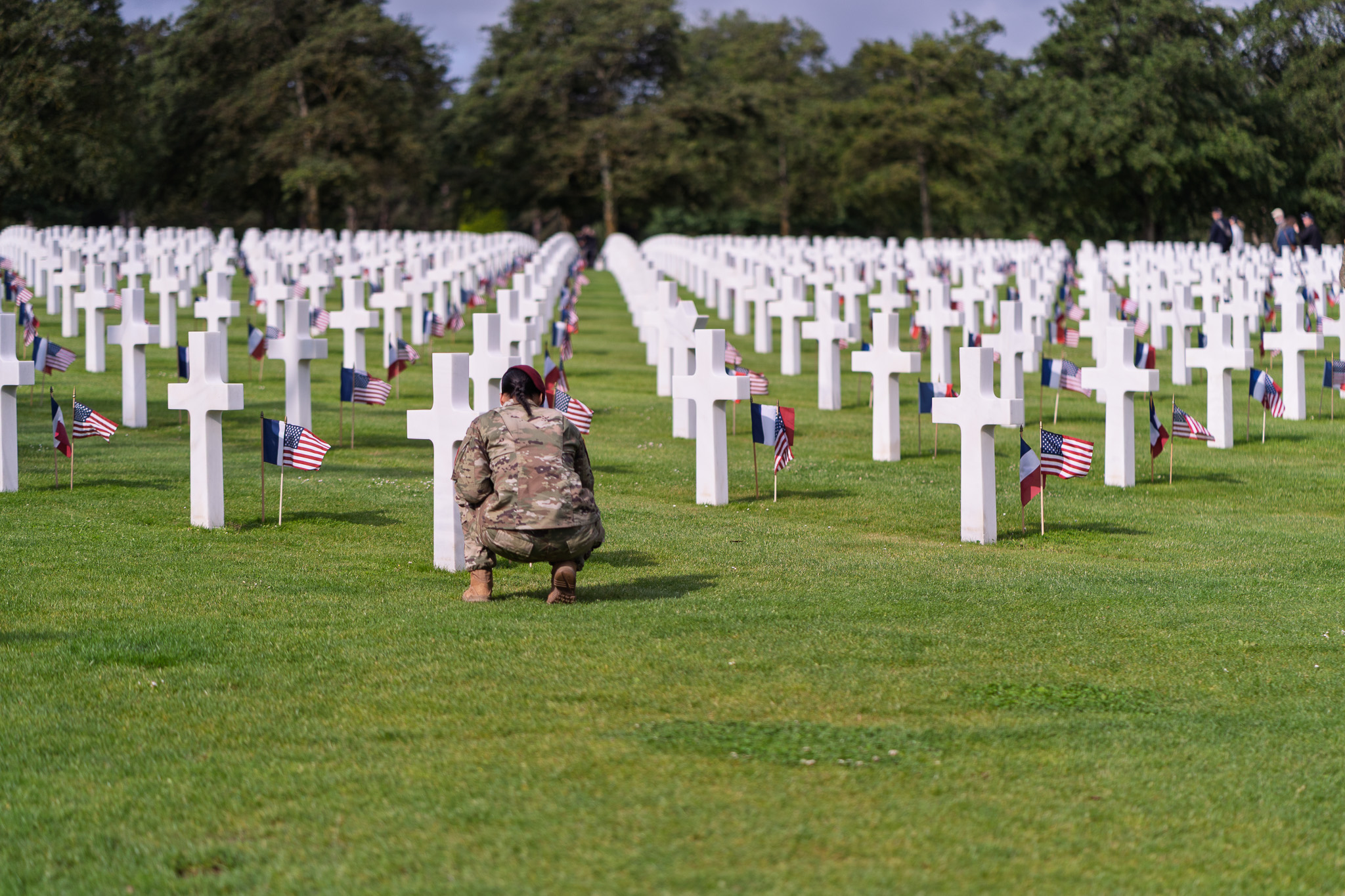 Normandy American Cemetery on the anniversary of D-Day.