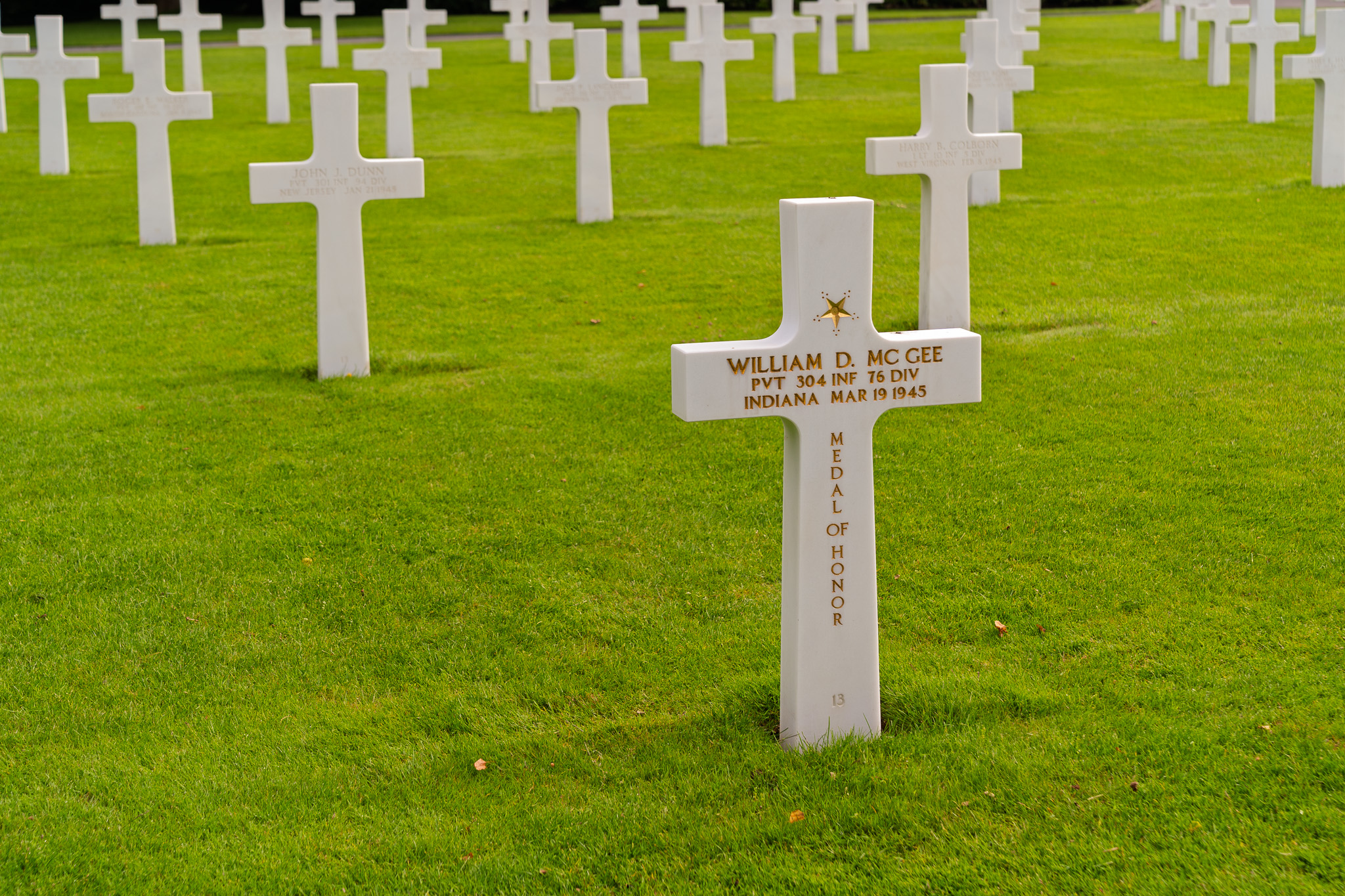 Pvt. Willaim McGee at Medal of Honor Recipient at Lucembourg American Cemetery