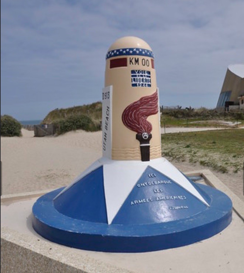 Liberty Road Marker KM 00 at Utah Beach