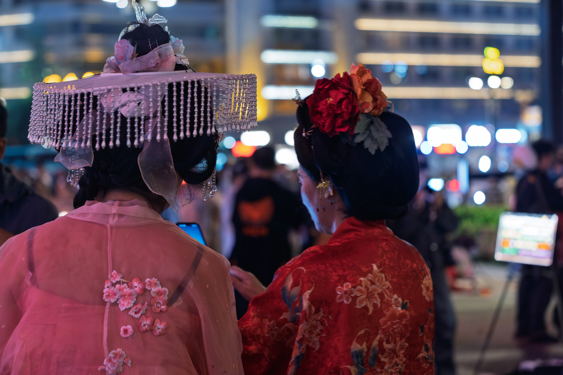 Girls in Hanfu at the Bell Tower