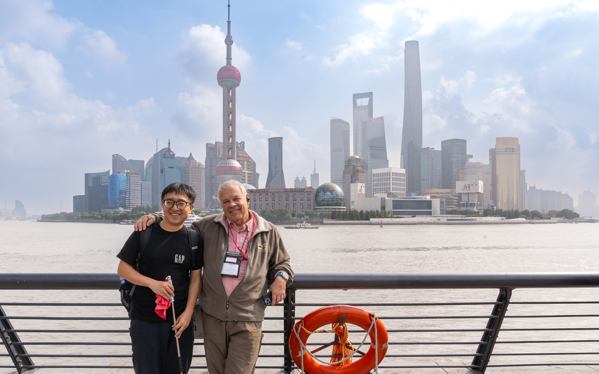 Eddie with guide Jerry at the Shanghai Riverfront Bund