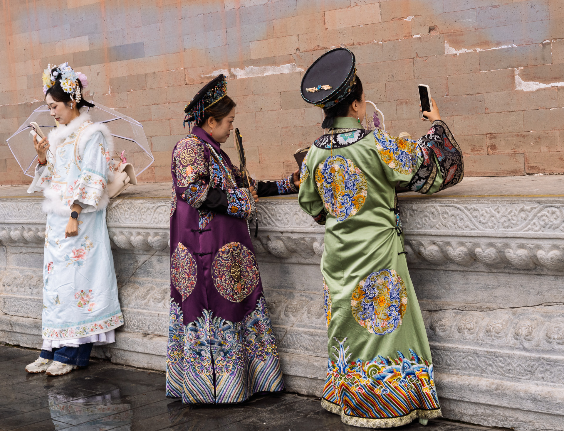 Girls in Hanfu inside the Forbidden Palace in Beijing