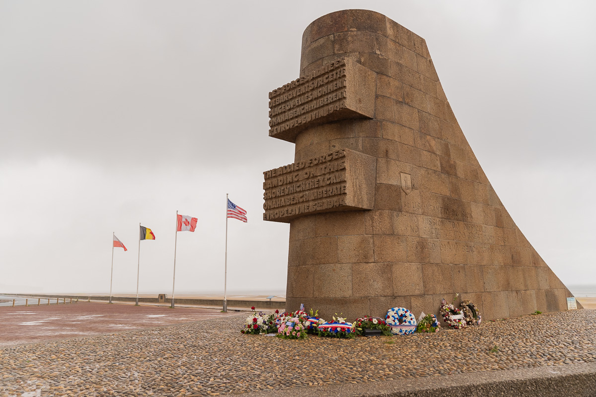 Signal Monument on Omaha Beach on teh anniversary of D-Day