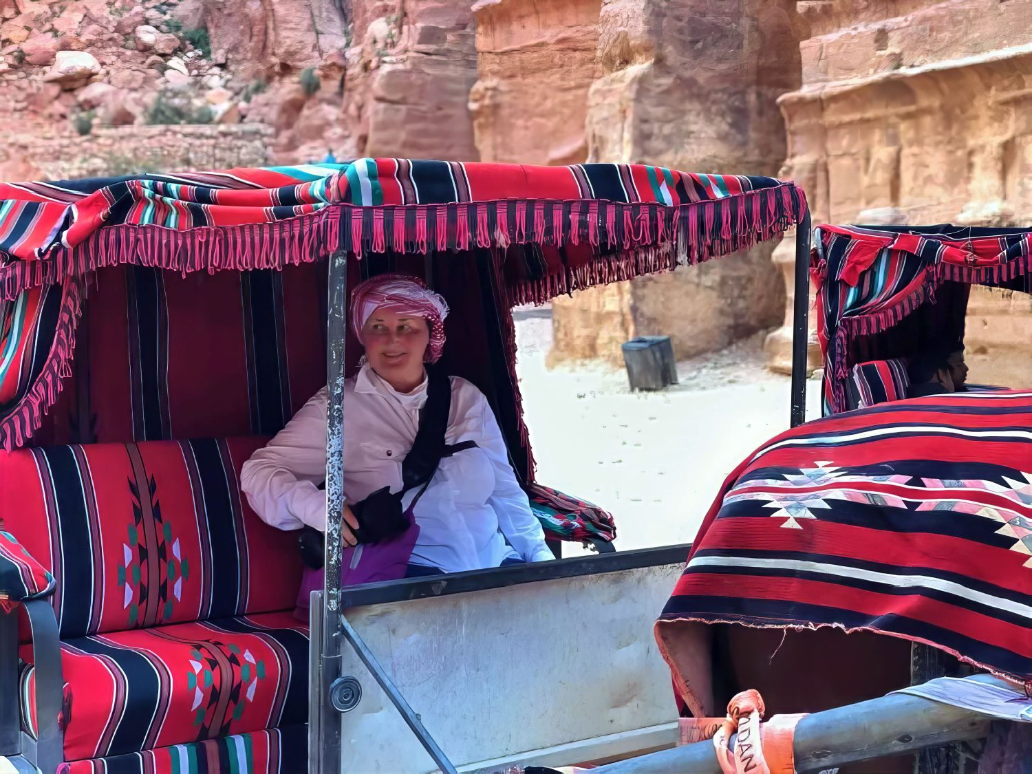 Me in Petra in a horse-drawn carriage